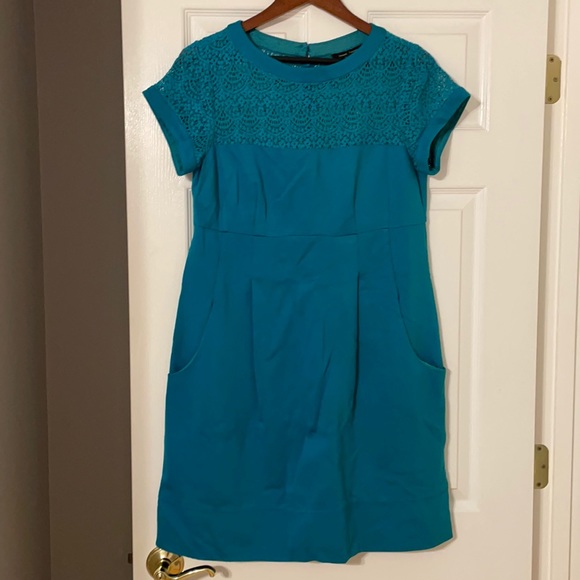 Nanette Lepore Dresses & Skirts - Teal Nanette Lepore Dress with lace detail